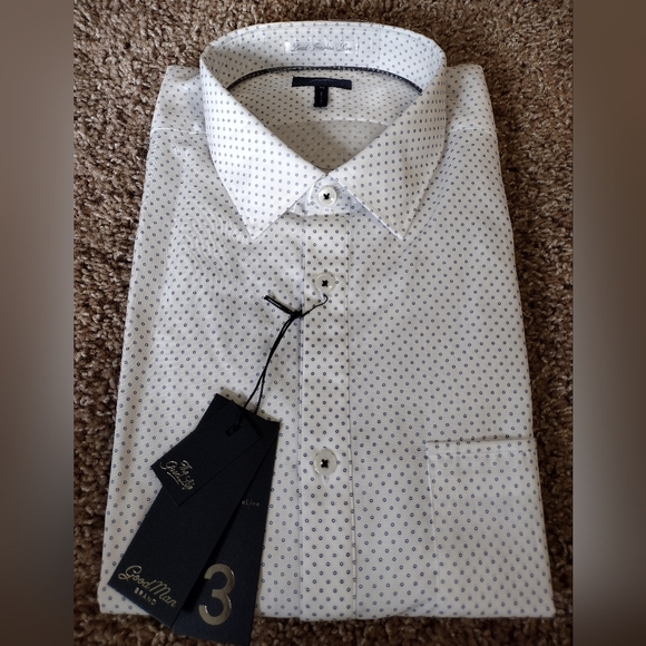 Good Man Brand White Men's Long Sleeve Button Down Shirt NWT - Picture 1 of 7